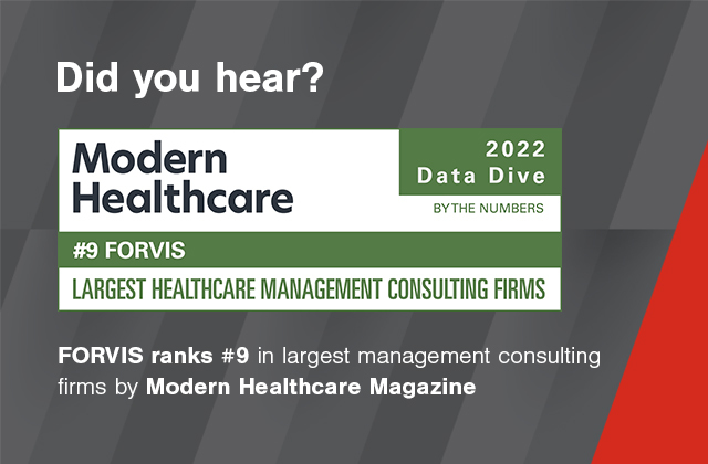 We are proud to have <a href="/FORVIS/">FORVIS</a> ranked ninth on Modern Healthcare's Largest Healthcare Consulting Firms list for 2022. Learn more about how our team of healthcare professionals can help your organization. bit.ly/3fWzhF9