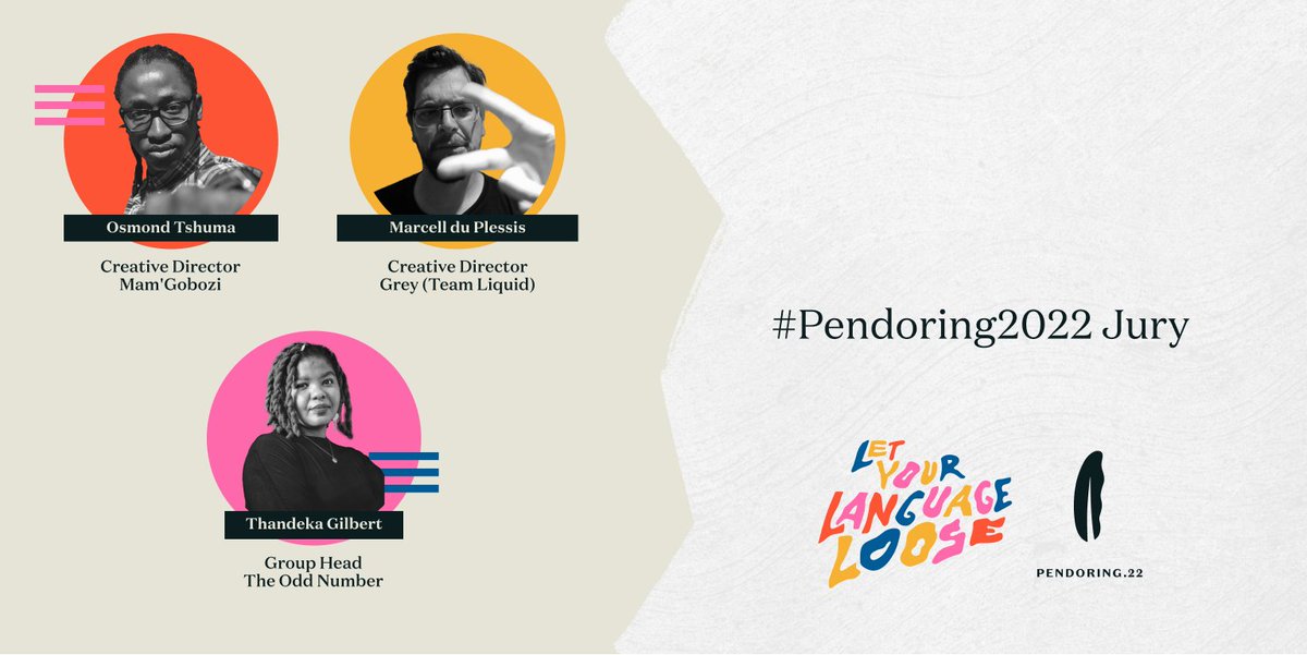 Pendoring_'s tweet photo. Meet the talented creatives making up the #Pendoring2022 jury. Weโve brought together 24 industry stalwarts and rising stars to evaluate the best indigenous language and multilingual creative content, guided by jury president Nkgabiseng Motau. https://t.co/R77JoEAqOX