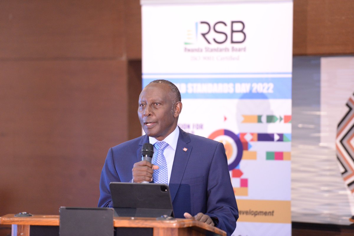 rwandastandards's tweet photo. "It is important to recognize what #Rwanda has registered in terms of standardization and conformity assessment in the past 20 years and RSB will undoubtedly go further as they keep working with fellow standardizers all over the world. Congratulations!". Mr. @eddy_njoroge 
#RwOT https://t.co/DX4LLJK3n3