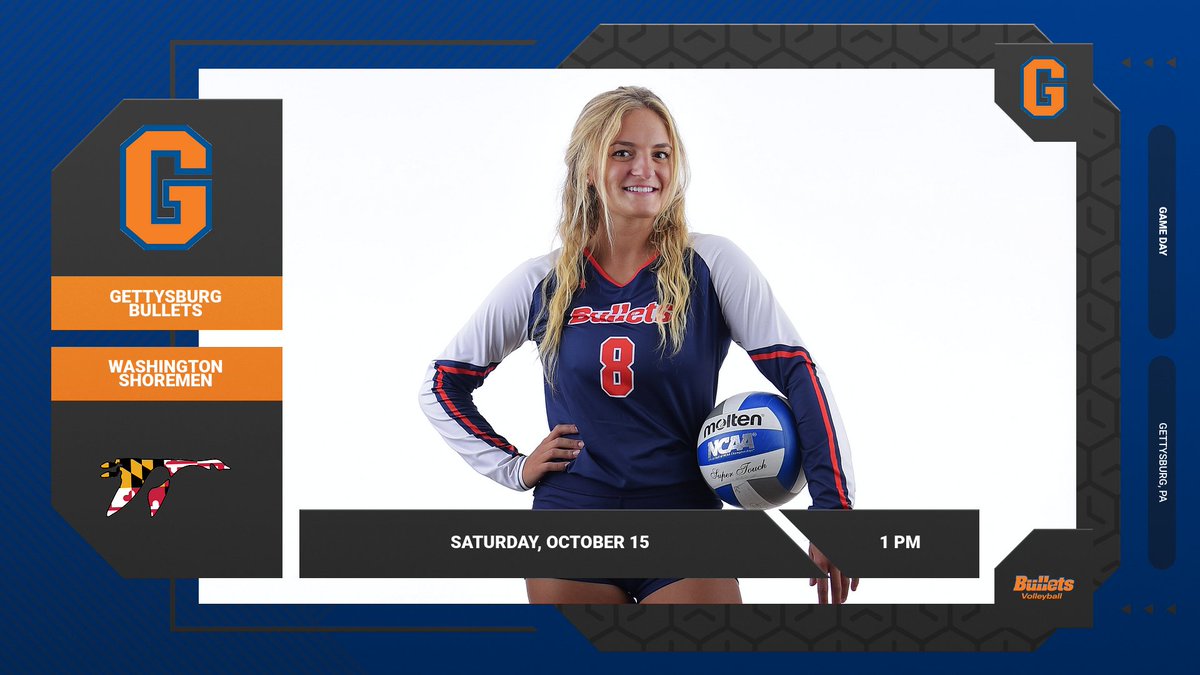 gburgbullets's tweet photo. Volleyball continues the homecoming festivities with a @CentennialConf game against Washington College in Bream Gym! First serve is at 1 PM. πΆπ· #GoBullets #BulletsVB https://t.co/cr3t89cEYo