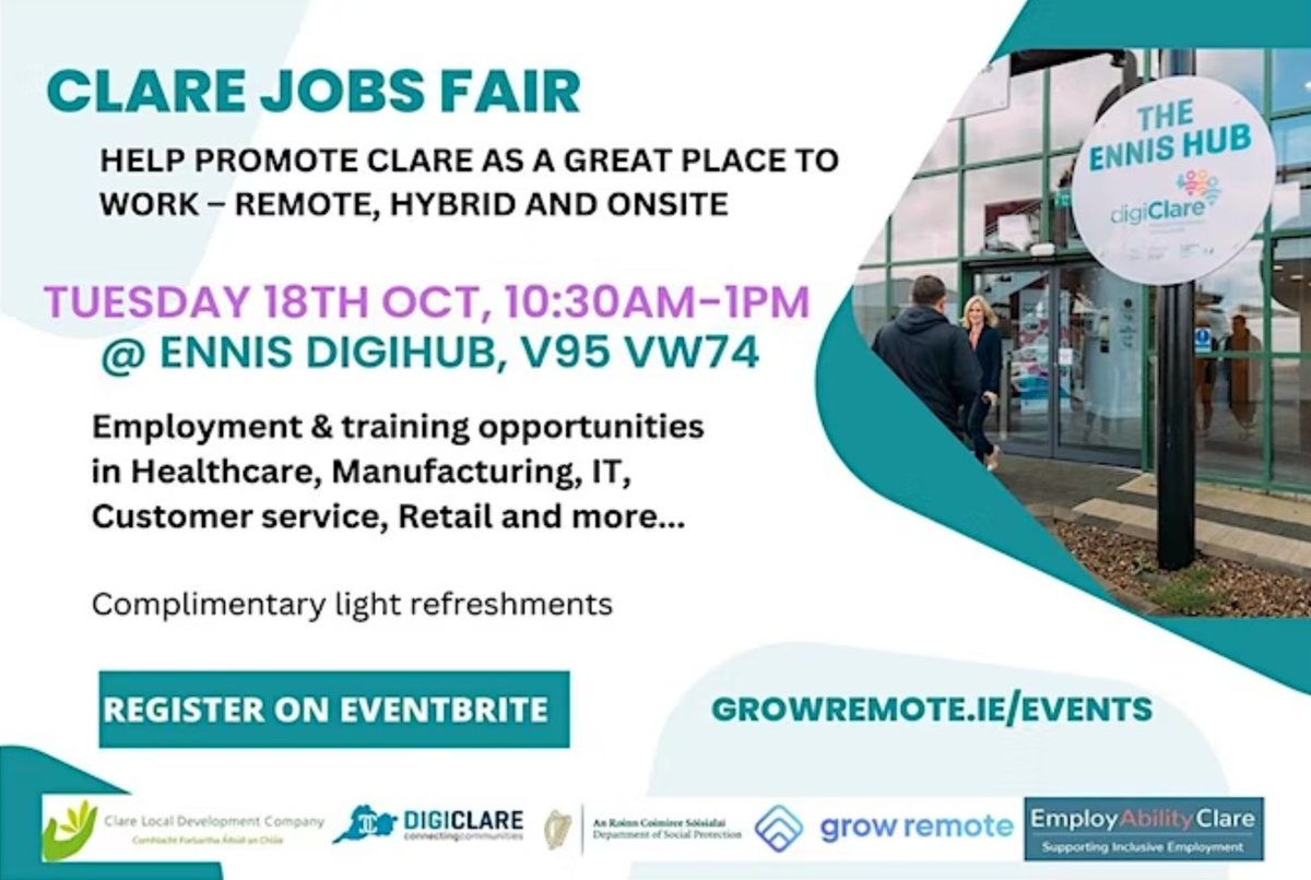 VisitClare on Twitter "Registration for Clare Jobs Fair is now open! 💛