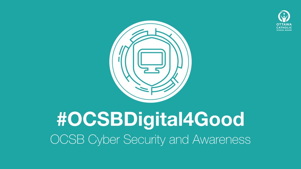 OttCatholicSB's tweet photo. 🏆Students, teachers and classes can win prizes by sharing their knowledge about cyber security with us from now until December 19, 2022! 🔗Learn more about how you can get involved in our #ocsbDigital4Good challenge: https://t.co/BaYsqvk7nB https://t.co/oVAZjL4FdX
