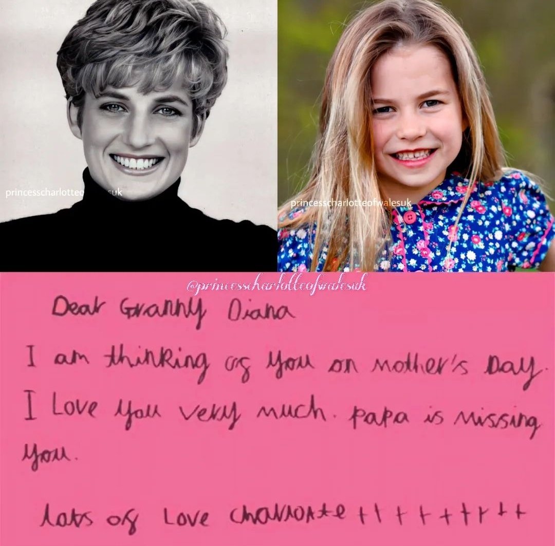 RoyalNavvy's tweet photo. Księżniczka Charlotte napisała to dla swojej babci księżnej Diany z okazji dnia Matki. 🥺❤️ https://t.co/IU87tah6yB