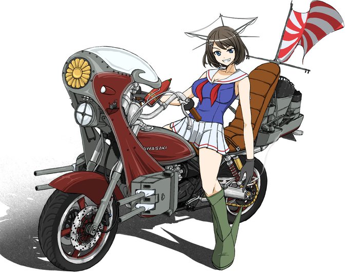 8年前に描いた摩耶さまなんだけどなんかこう、こういう感じ最近描いてないなーって(バイクの話ではなく) 