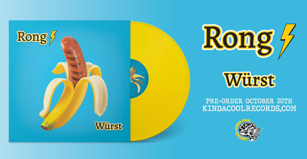 KindaCoolRecs's tweet photo. Würst! The first ever full length album from @RongBandYVR hits the online store next Thursday on Banana Peel Yellow vinyl! Locals can grab their copy IN PERSON at the vinyl release show on October 28th! Let’s go! https://t.co/2ku4rMiH7n