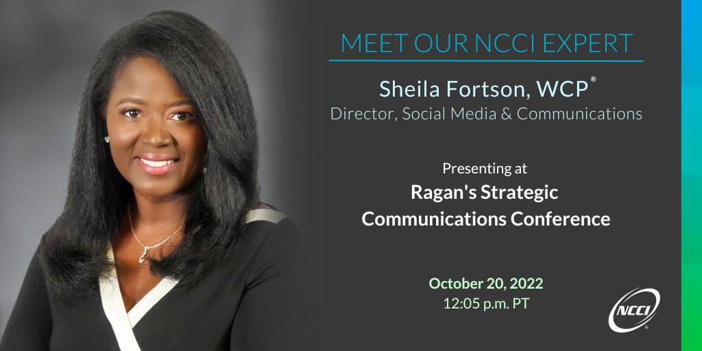 Next week NCCI's <a href="/SheilaFortson/">Sheila Fortson</a> will present at the 
<a href="/RaganComms/">Ragan.com</a> Strategic Communications Conference. Fortson will discuss best practices for ensuring inclusivity in social marketing and how company leaders can leverage their voices across social media. #NCCISpeaks #RaganMSFT