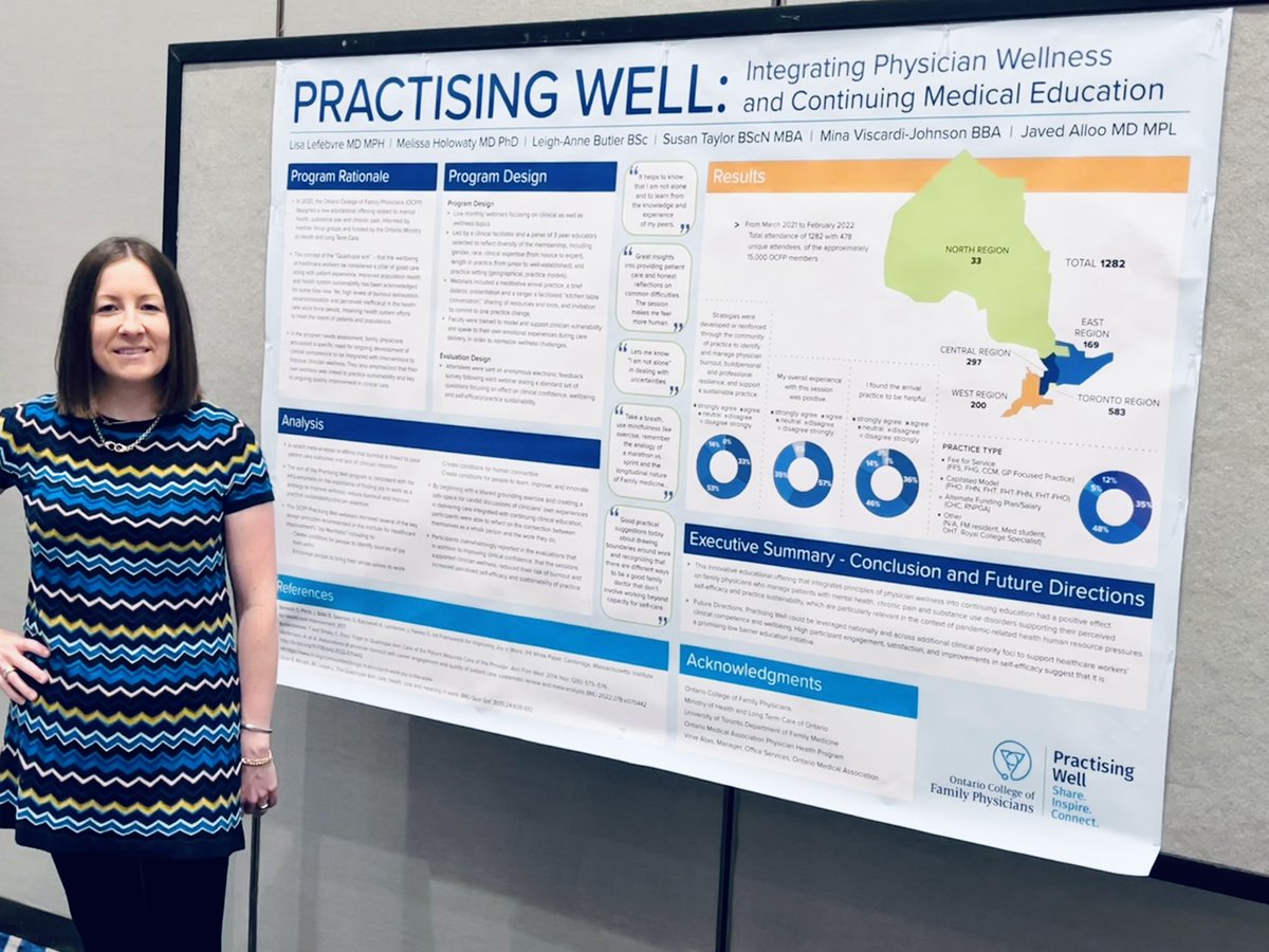 javedalloo's tweet photo. @DrLisaLefebvre shares how our @OntarioCollege #PractisingWell interventions connect improving #mentalhealth, #substanceuse & #chronicpain care for Ontarians with supporting #wellness family doctors providing that care.
The best way forward is together
#MedEd #ONhealth #ICPH2022 https://t.co/VXbKEBlR6v