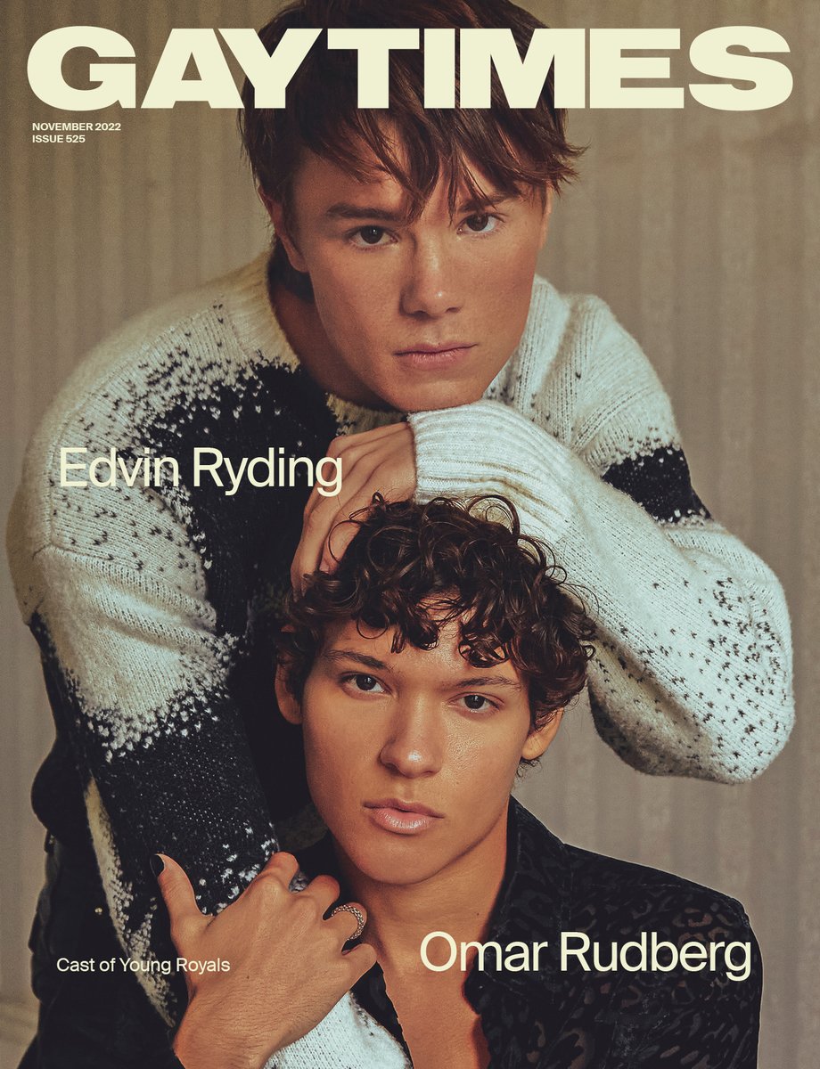 tracklist's tweet photo. FOFOS! Omar Rudberg e Edvin Ryding, de "Young Royals", estampam a edição de novembro da Gay Times. 🌈 https://t.co/FEy1c22UsR