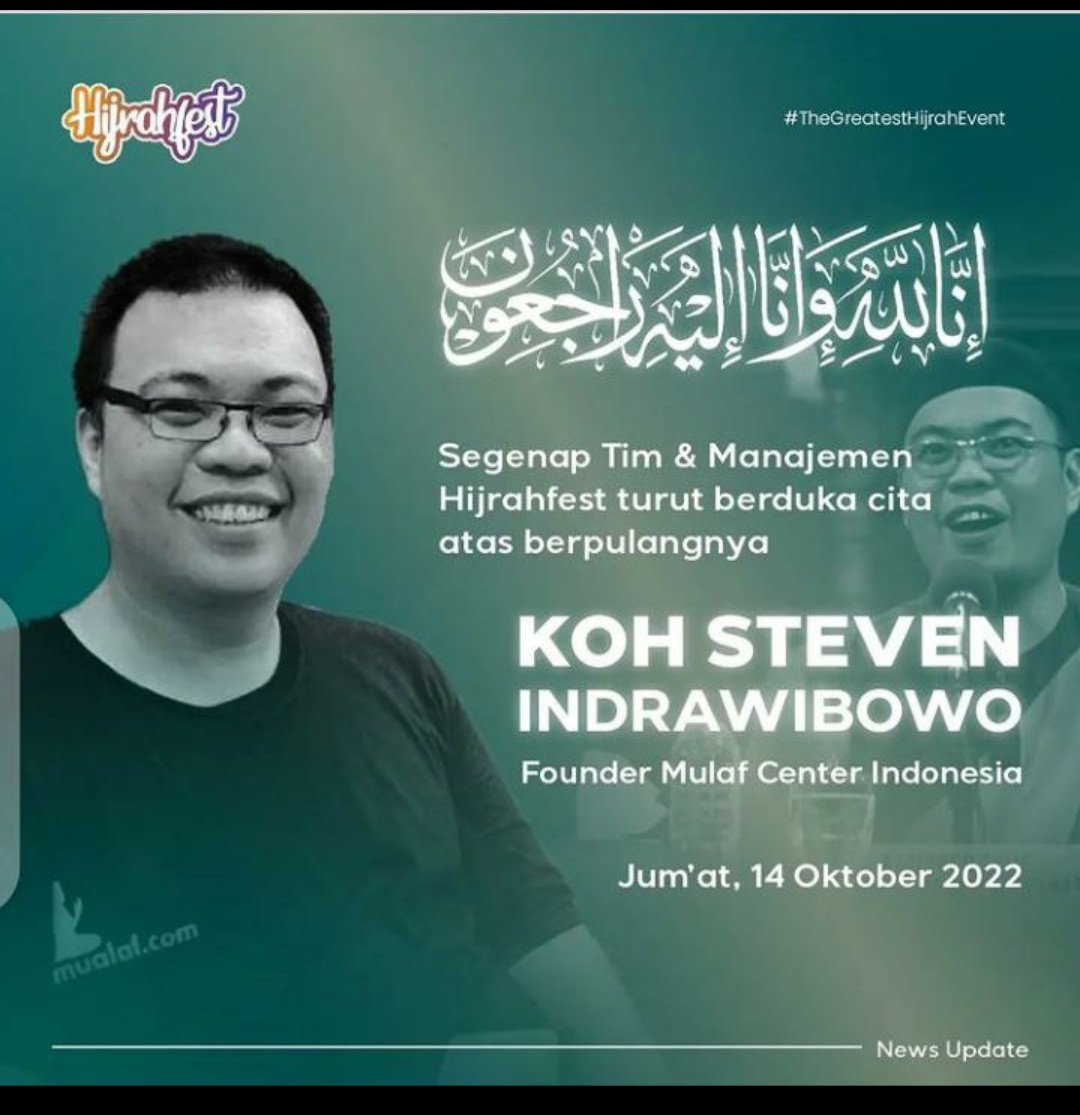 INNALILLAHI WA INNA ILAYHI ROJIUN. TO BE YOUR BEST FRIEND IS THE MOST PRECIOUS THING IN MY LIFE. WE WILL CONTINUE YOUR DA'WAH. ALLAH YARHAMUKA MY BROTHER MY BEST FRIEND STEVEN 😭