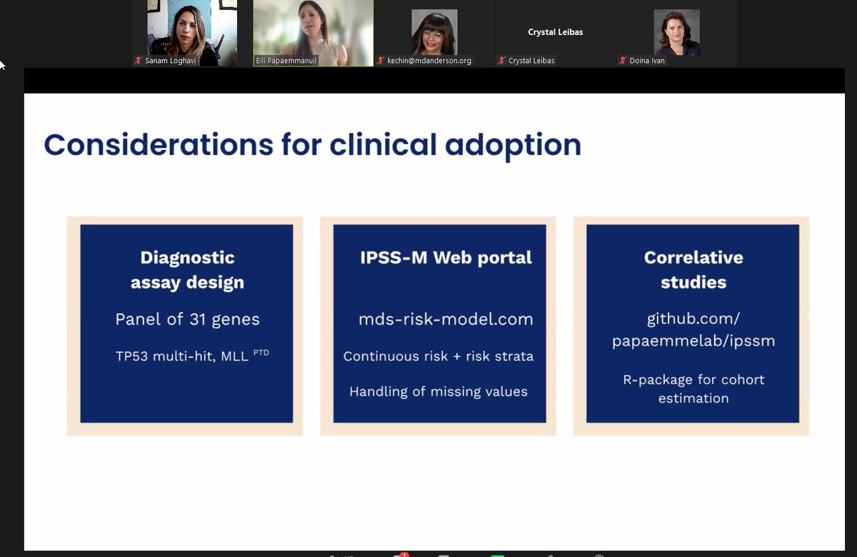 sanamloghavi's tweet photo. What a treat to listen to & learn from @PapaemmanuilLab this AM @MDAndersonNews #pathology GR telling us the behind the scenes story of #IPSSM Elli, @Elsa2Bernard & team have truly revolutionized our understanding of #MDS .. just looks at the new #WHOHEME 👇🏻thank you Elli 🙏🏻 https://t.co/XypFWI7Oc0
