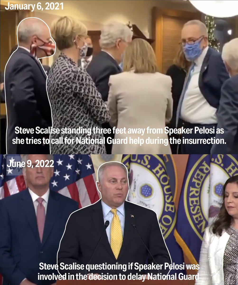 TonyHussein4's tweet photo. Steve Scalise wanted to know why Nancy Pelosi didn't call the National Guard, but he was THERE, when Pelosi and Chuck Schumer were putting out calls for help as the rioting was taking place! https://t.co/UZNaKjCd6Y