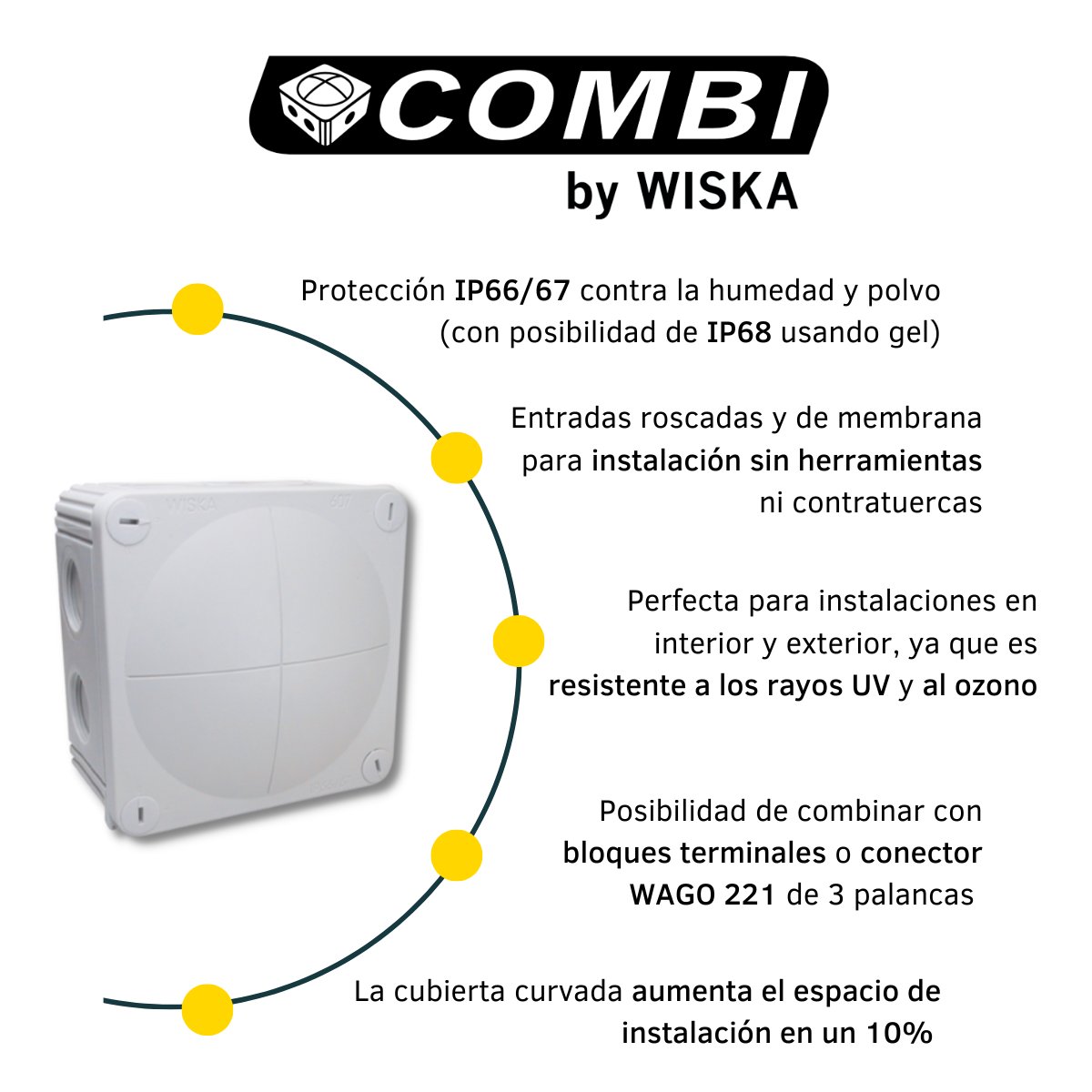 THLTechnology's tweet photo. 🤔 ¿Ya conoces la serie COMBI(R) de WISKA?
Desde 1993, las cajas de conexiones COMBI® han sido la carcasa elegida por electricistas, instaladores, ingenieros y diseñadores profesionales de todo el mundo. https://t.co/pqg9Mp9gIO