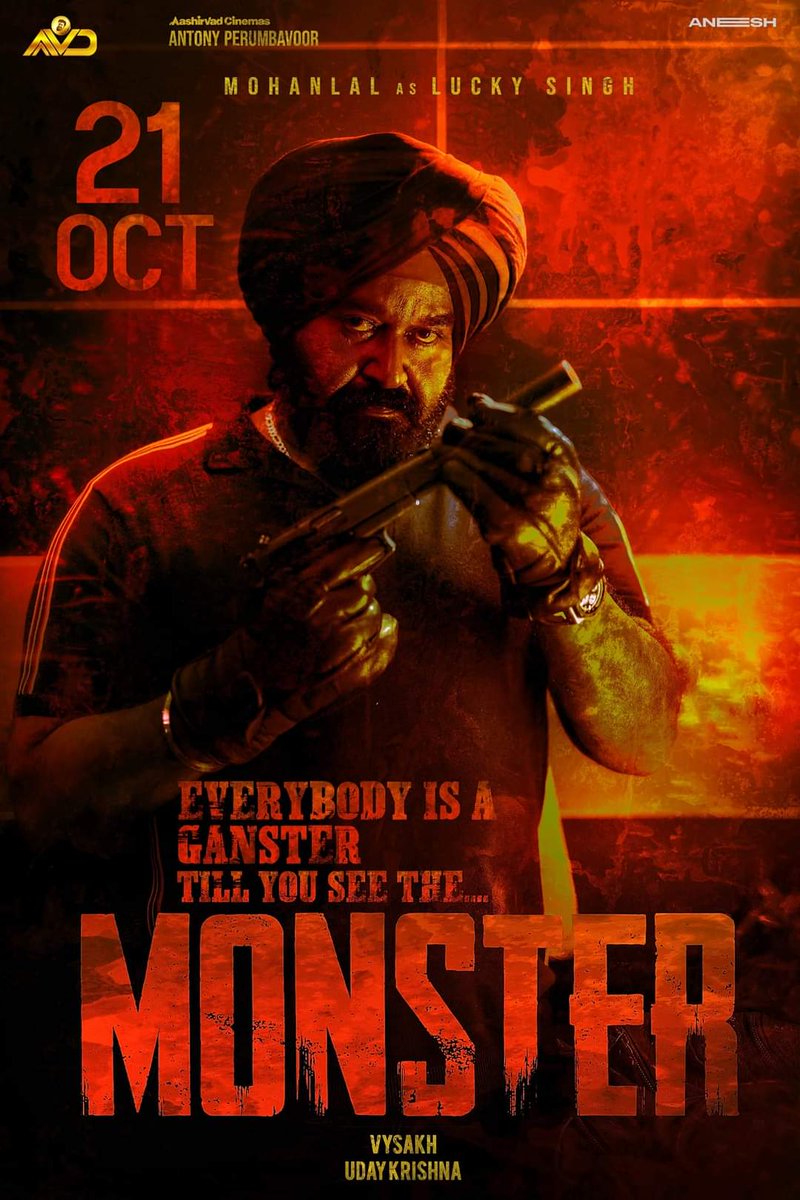 Krishna11031161's tweet photo. This poster 🔥💥
Fanmade work by @aneesh_ouseph bro 💥🤞
#Monster from October 21 st in theatres near you.... 🎬
@Mohanlal/#Mohanlal
#MonsterTrailer /#Vysakh
@aashirvadcine https://t.co/aOYAi7rGPW