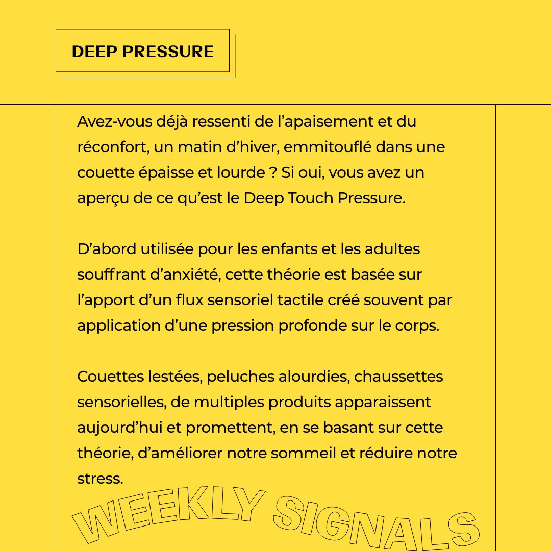 WConranDesign's tweet photo. 🚨 Weekly Signals #29 – DEEP PRESSURE 🚨 

🫂 Des pressions pour décompresser 🫂

Pour en savoir plus : https://t.co/YUzGu5h9JR https://t.co/08WO2jQSUf