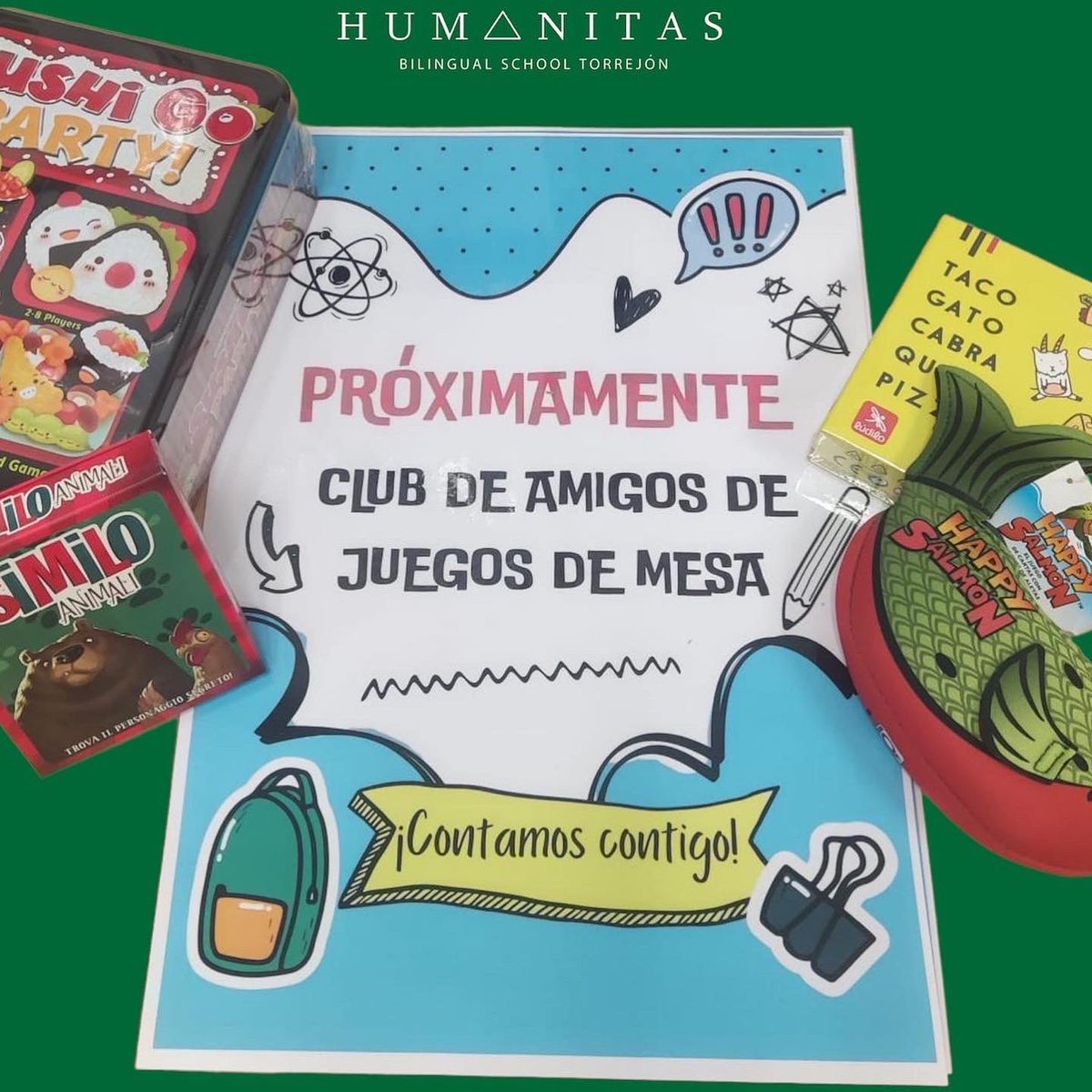 ✨Únete al Club de Amigos de Juegos de Mesa♟✨
Una iniciativa del departamento de orientación que persigue que los alumnos se sientan pertenecientes a un grupo en el que se compartan momentos divertidos, se potencien las habilidades sociales y se fomente la integración de tod@s.