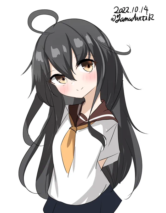 #艦これ版深夜の真剣お絵描き60分一本勝負#艦これ版真剣お絵描き60分一本勝負_20221014三日月ちゃん 