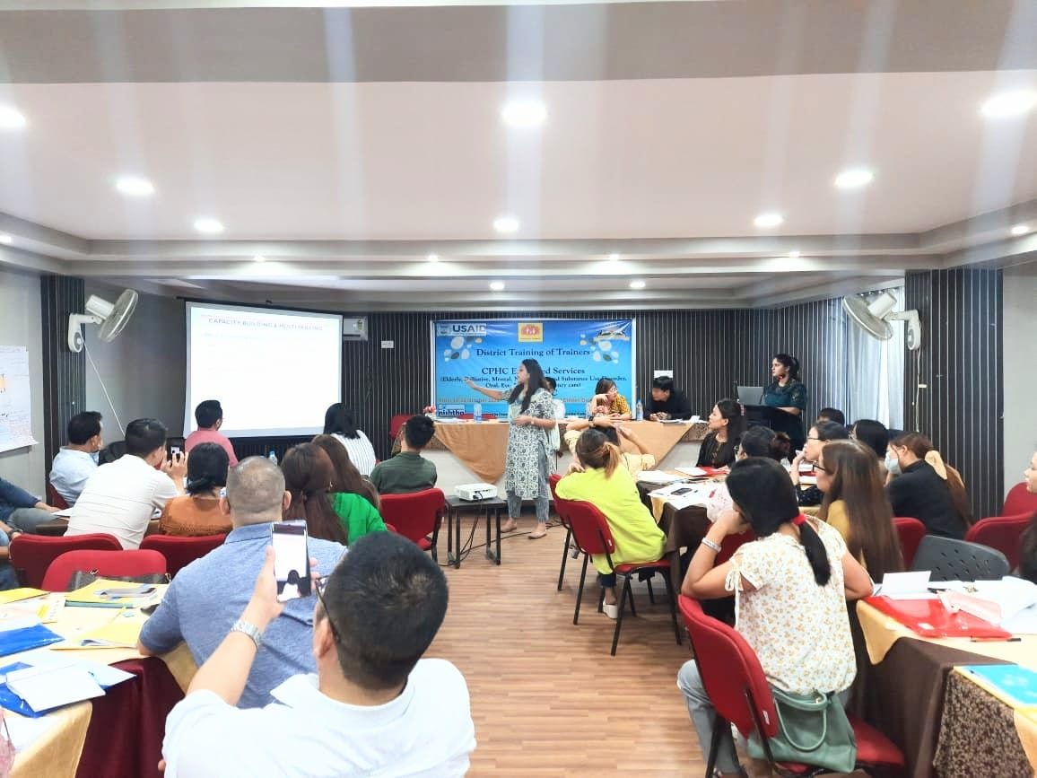SandhaniG's tweet photo. During District ToT on expanded service packages under #ABHWC in Naharlagun, Arunachal Pradesh. #CPHC #AyushmanBharat #comprehensiveprimaryhealthcare #hwc #expandedservices https://t.co/p4SbqnlWop