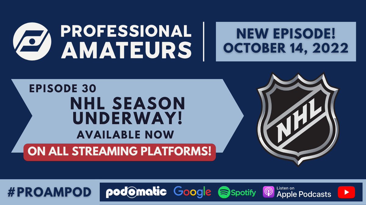 BandWagonHKYPod's tweet photo. #ProAmPod Oct 14, 2022 - Ep. 30

"NHL Season Underway!" 🏒

Watch on @YouTube!
📺https://t.co/ap2Tssgsli

All Other Channels!
🔗https://t.co/C4eFut9FRi
🎙️@rbhyndman @mitchT43 @JF4227

#NHL #Podcast #Hockey #Season #JasonRobertson #DallasStars #HockeyCanada #TheAthletic #Challenge https://t.co/Sh0D79pmaC