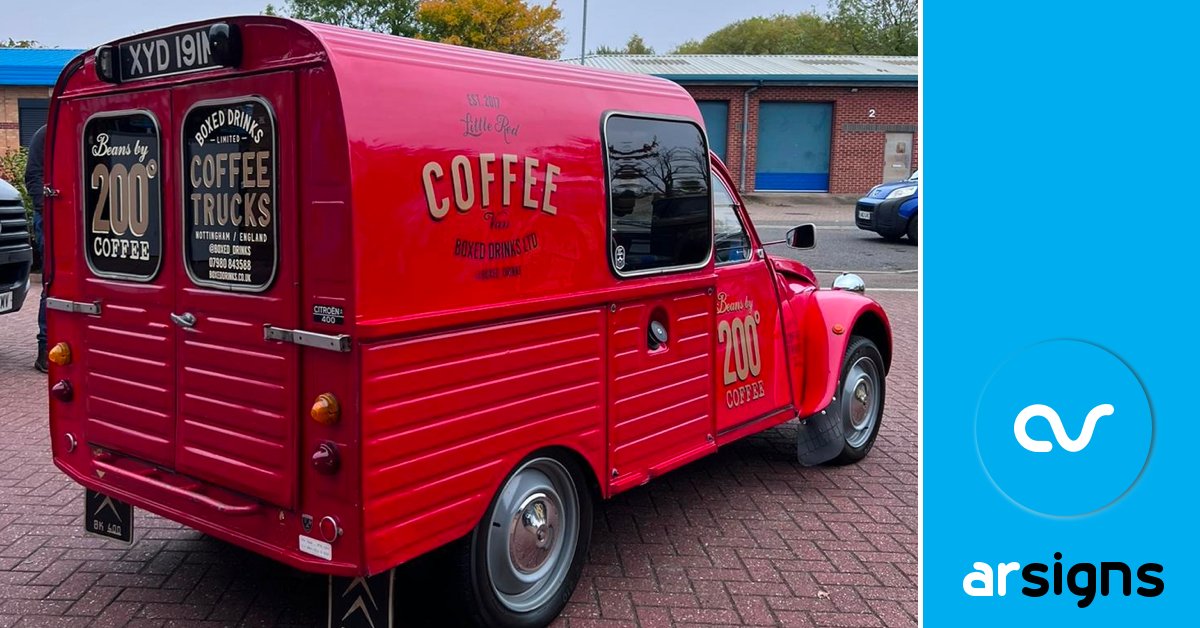 ArSigns's tweet image. We're stepping back in time today with @BOXED_DRINKS  for today's #FineSignFriday. 

We've been applying these very retro graphics to this #2CV van. We've worked out the van is older than 99% of the workforce - not sure who constitutes the 1% - maybe we'll ask the Chairman 😁.