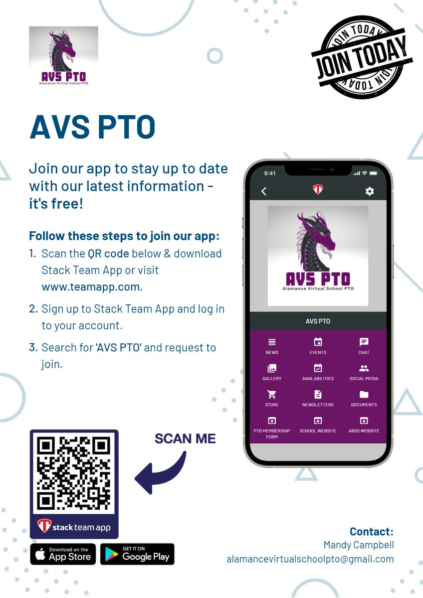 avspto's tweet photo. Stay informed on events, student and parent meet ups and ways to get involved. Get the AVS PTO app TODAY! Simply follow the instructions on the brochure below to get started. https://t.co/eHHIVz1Qok
