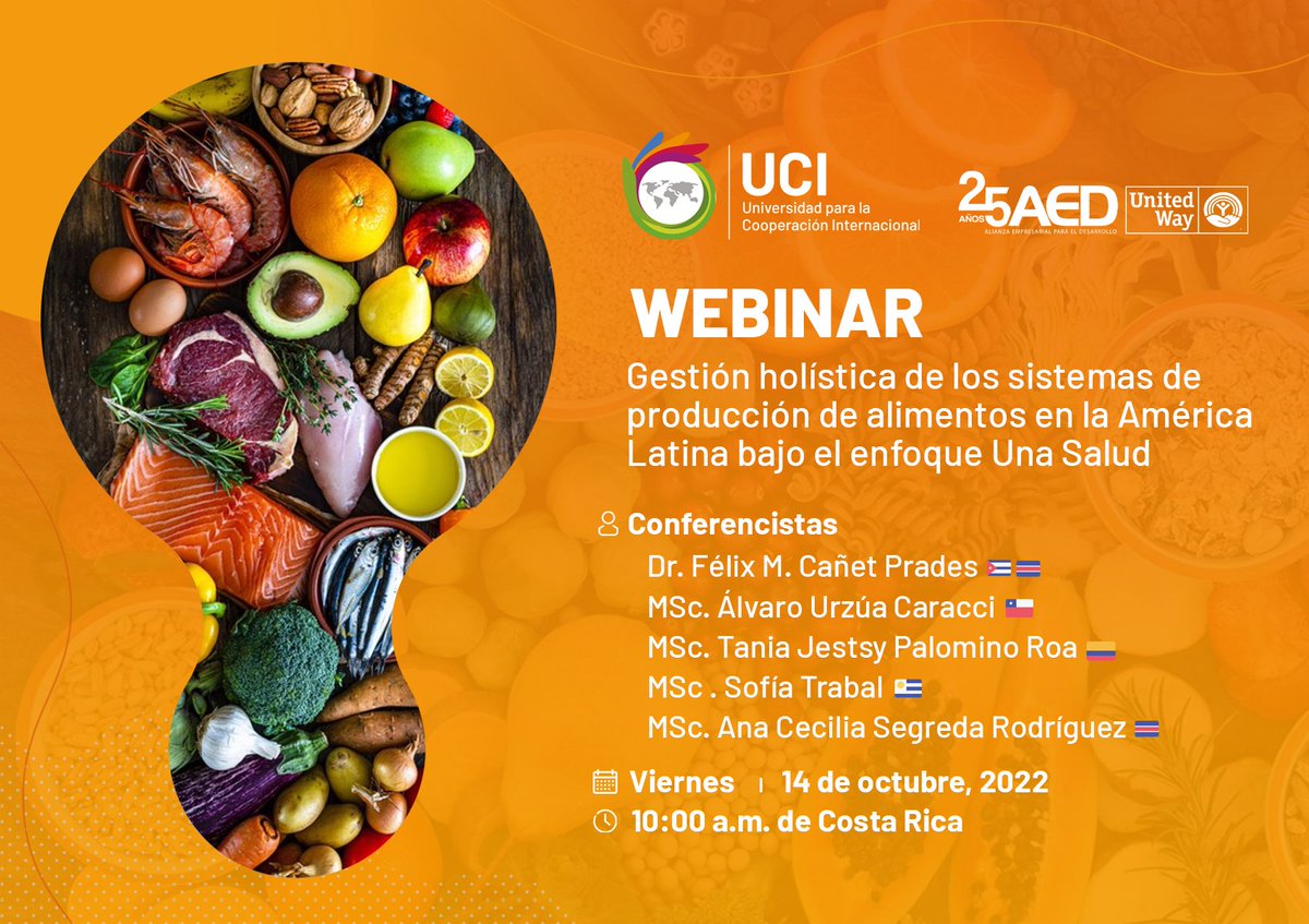 #hoy En conmemoración al Día Mundial de la Alimentación lo invitamos a participar del webinar: Gestión holística de los sistemas de producción de alimentos en la Ámerica Latina bajo el enfoque de una salud.🙋‍♀️🥒🥑🫑🍋🥦🌱
bit.ly/3VnWFMh