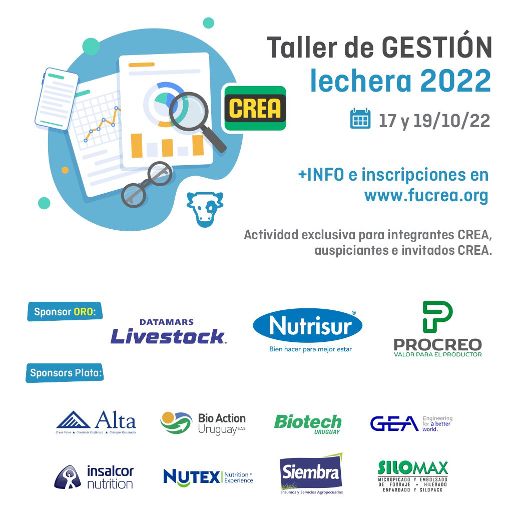 🐄📊Falta poco para una nueva instancia de análisis de los resultados económicos de las empresas CREA lecheras.

Taller exclusivo para integrantes CREA, auspiciantes e invitados, pero que servirá de insumo para el agro todo.

🔎Conocé más aquí: fucrea.org/institucional/…

#SomosCREA