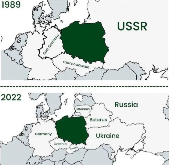 None of the countries that bordered Poland before 1990 exist today
