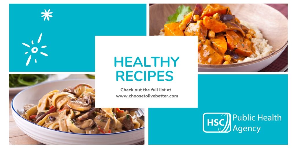 publichealthni's tweet photo. Not a whizz in the kitchen but want to eat better? We have tons of easy, quick and tasty recipes that can have you eating healthier in no time. Over 80 recipes at https://t.co/YGNwFhmNzg #healthyrecipe #choosetolivebetter https://t.co/XJ0o1wlJp2