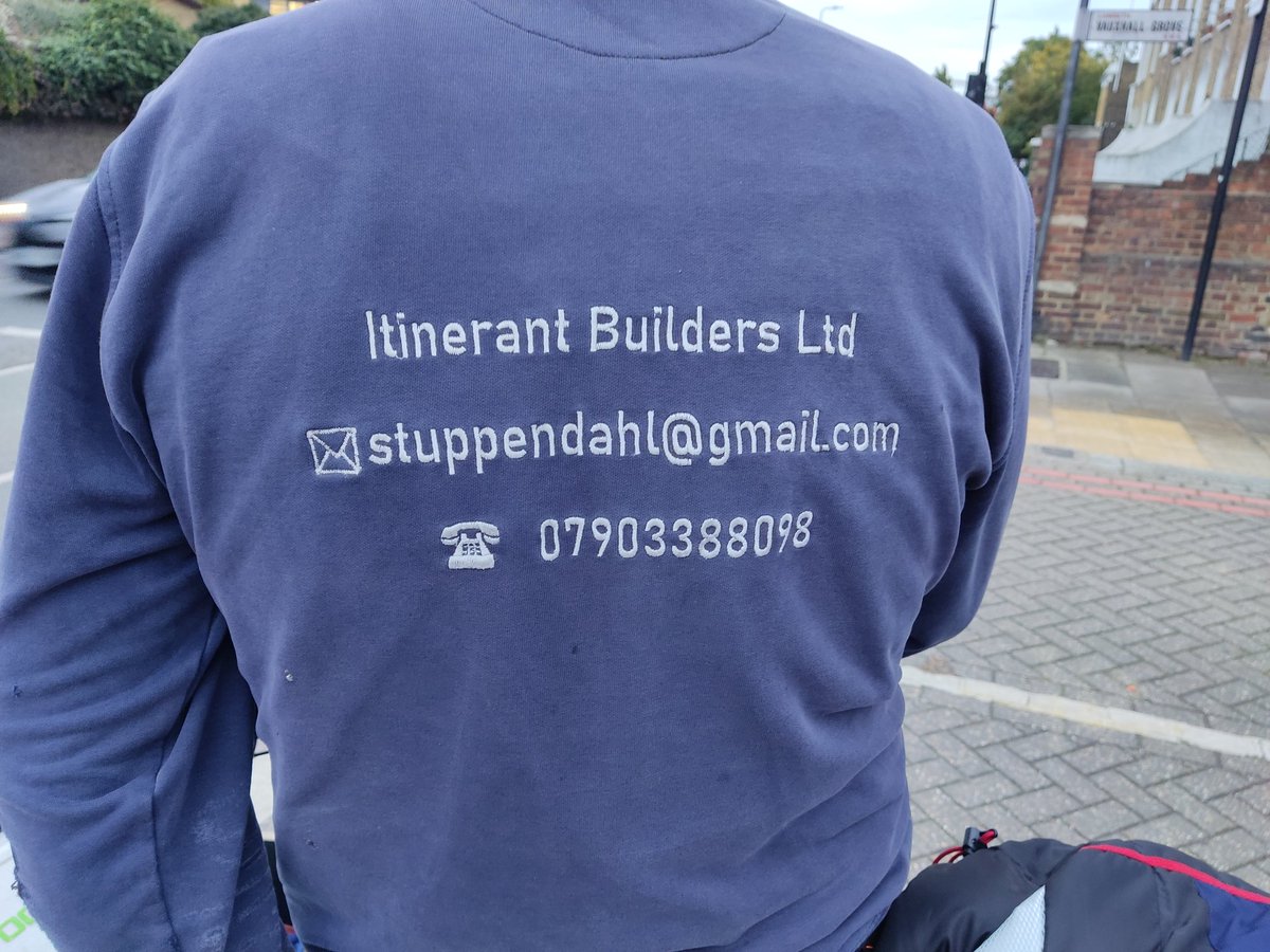chrisjwoods's tweet photo. 'But they'll need a van..."

Bumped into Stefan from Itinerant Builders, emerging from #OvalLTN. He and colleagues have a thriving business, and not a van between them. Loving how London adapts to low traffic streets! @SaveOvalStreets @London_Cycling @LambethLivingSt @willnorman https://t.co/E24AEqkx1r