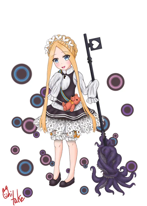 英霊祭装のアビーちゃんで見比べますかねぇ…('・ω・`)←2019年7月   2022年6月→ #世界私の絵柄変わりすぎだろ選手権 