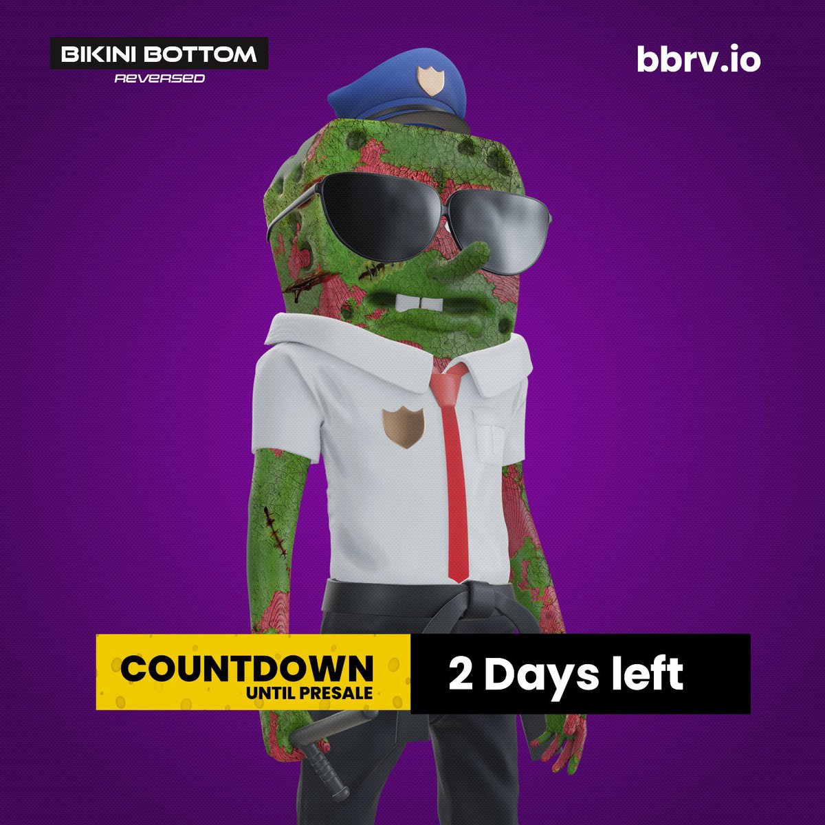 Zombie Spongi is coming for you! 2 days until mint. Prepare your wallets and popcorn. This is going to be wild 🔥🔥