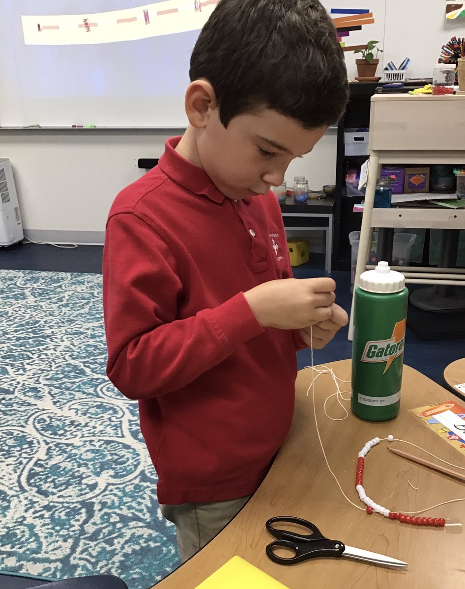 SSSAS_Lower's tweet photo. 3rd grade @SSSASsaints are busy learning about timelines before they dig into the past in social studies. Using a beaded numberline, students are gaining a conceptual understanding of an entire century and where they and their family members birth years are in it. #SSSASGrade3 https://t.co/81hsT7CtHo