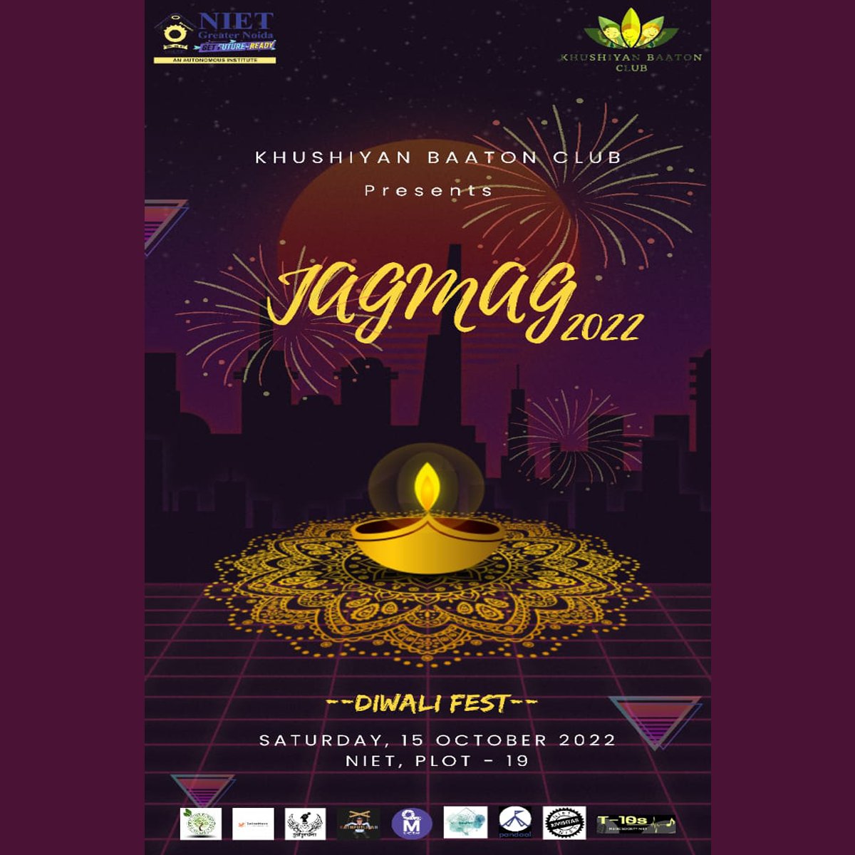 niet_grnoida's tweet photo. Join us for the Diwali Fest - Jagmag 2022 on Saturday, 15th October'22, 9:00 AM onwards at NIET, plot 19 Greater Noida.
#niet #nietutsav #Diwali2022 #diwalifest #fest2022 #ThinkPlacementThinkNiet #education #students #college #AKTU #AICTE #students #career #ThinkNIETThinkAhead https://t.co/kuxAL0usWv