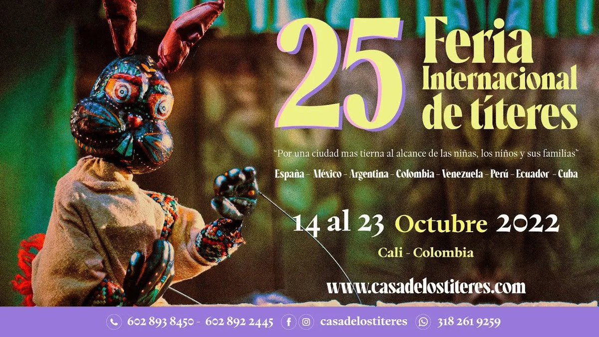 calibacana's tweet photo. #AgendaBacana #Cali14Oct2022: Hoy, viernes, dos eventos grandes de ciudad, La Feria Internacional del Libro y la inauguración de la 25 Feria Internacional de Títeres. Revisa todos los eventos de hoy, y el resto de esta semana, en Cali: https://t.co/1nSW0xvnPd https://t.co/Bd4TwMpyyz