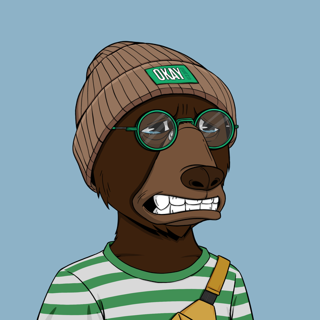 I am OKay now and changed my skin color😄. Thanks Bear market for this EPIC <a href="/okaybears/">Okay Bears</a> for a cheap price! And welcome to new community!
#OKAY #NFT