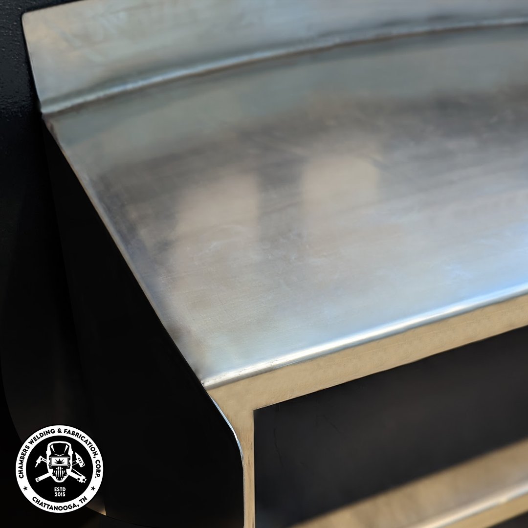 Chamberswelding's tweet photo. Stainless steel bar table for the good folks at Element Hotel by Marriott opening soon right here in Chattanooga!

#stainlesssteel #stainless #steel #stainlesssteelwelding #bar #bartable #welding #fabrication #elementhotel #elementchattanoogaeast #chattanooga #chamberswelding https://t.co/P25jis2kcC