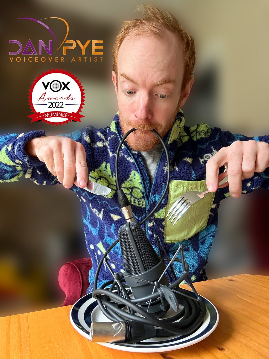 danpyevoiceover's tweet photo. Feasting on Friday with a tasty nomination in this years @VoxEvents awards! Delightful! 
#voiceover #voiceactor #vox #voxawards #voxawards2022 #vox2022 https://t.co/yk637qrPCu