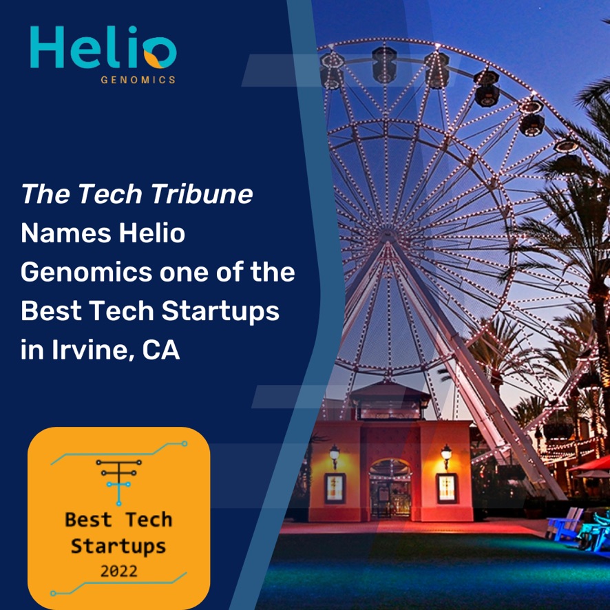 heliogenomics's tweet photo. Helio Genomics has been named one of the best Tech Start-ups in Irvine, CA by the Tech Tribune. Factors considered in the development of this list of 11 innovative companies include Revenue potential, Leadership team, Brand/product traction and Competitive landscape. https://t.co/ftvNJs2iKb