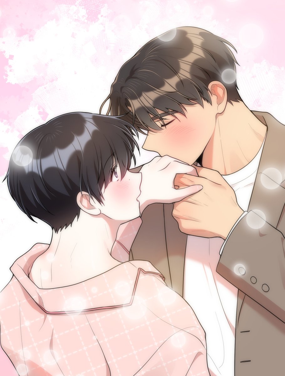 yaoi multiple boys 2boys male focus kiss black hair blush  illustration images