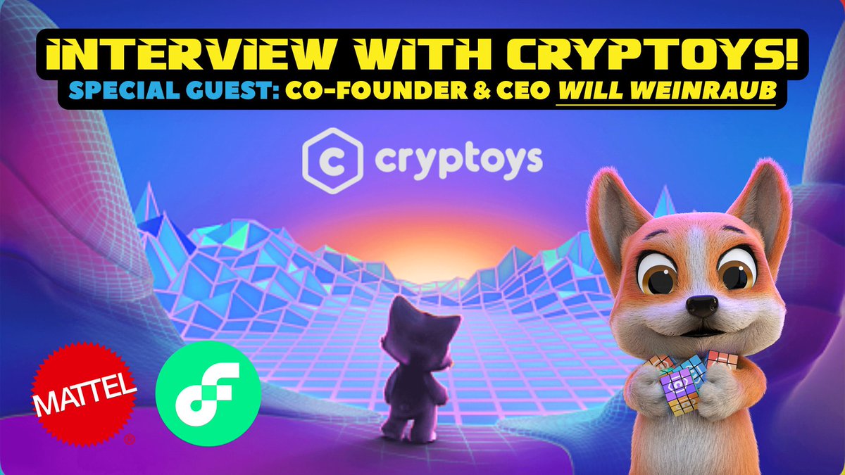 NOW PLAYING! We interview <a href="/willweinraub/">Will Weinraub</a>, Co-Founder &amp; CEO of <a href="/Cryptoys/">Cryptoys</a>! Join us as we discuss Web3, NFTs, Phygitals, and Cryptoys! youtu.be/VKifW0-brms
