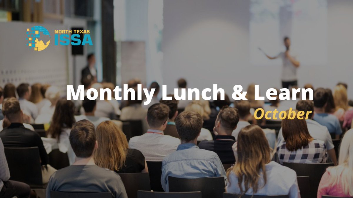 Join us and our sponsor <a href="/Tanium/">Tanium</a> on Thursday, 27 for the North Texas ISSA October 2022 Lunch &amp; Learn

FEATURED PANELISTS: David Bell, Rich Murray, and Alain Espinoza

TOPIC: FBI: Cyber Threat Landscape &amp; Private Sector Relationships

REGISTRATION LINK: bit.ly/LLOct27Twitter