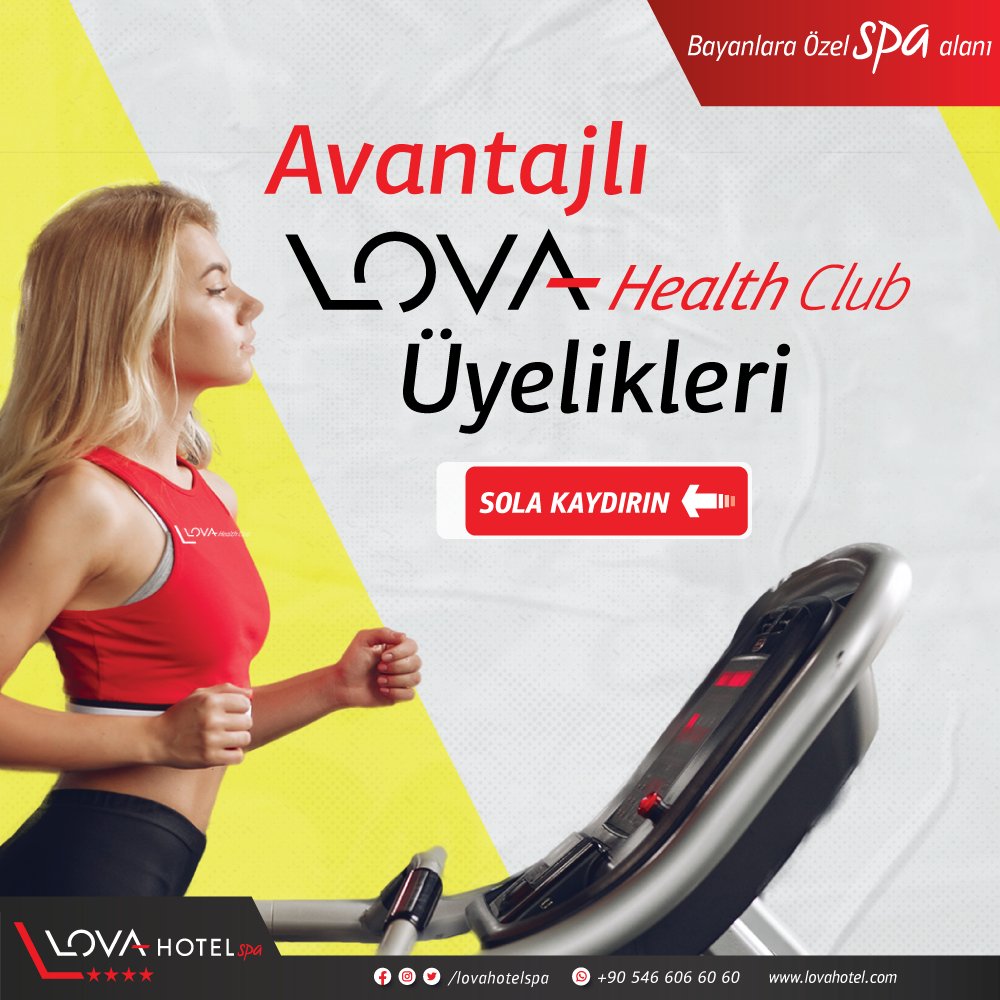 LovaHotelSPA's tweet photo. Hem formunuzu koruyabildiğiniz hem de keyfini çıkartabileceğiniz çok özel fırsat #LovaHotelSPA'dan. #LovaHealthClub 'ta avantajlı üyelik fırsatları...
#Rahatlayın #Fitness #SPA #Pool #Havuz #Yalova https://t.co/rJ4ocFS6QF