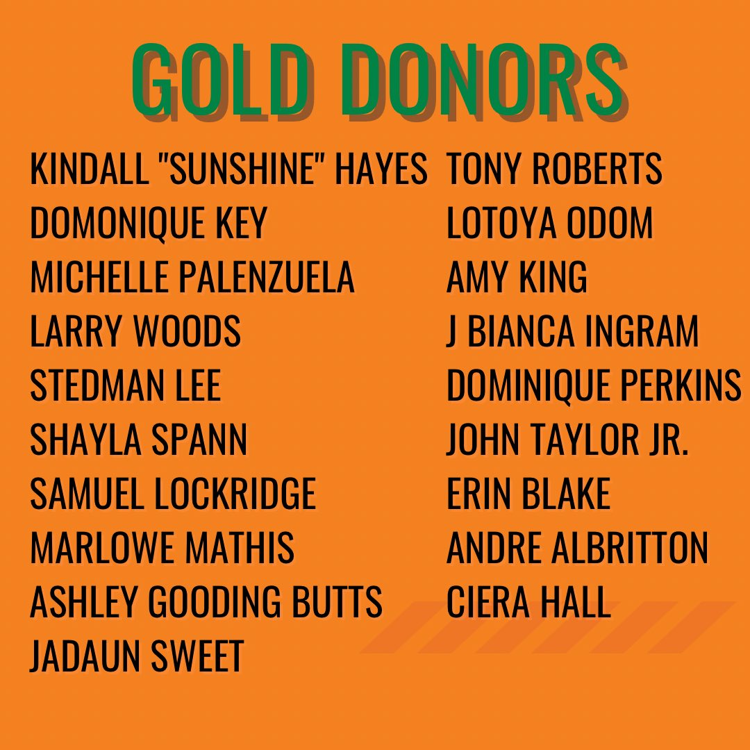 famuclassof2007's tweet photo. Thank you to our Gold Donors! https://t.co/qiva0rTiZb