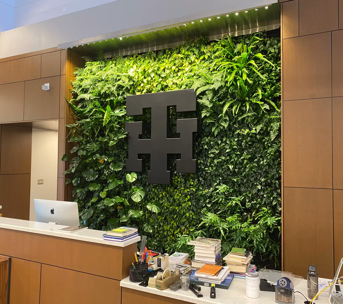 Happy Friday! Here's a progress photo of our #BioWall at <a href="/towerhillschool/">Tower Hill School</a> which greets and inspires PK-12 students in Wilmington, DE.  We're thrilled to be a small part of their learning #environment which promotes a balance of academics, arts, athletics and community service.