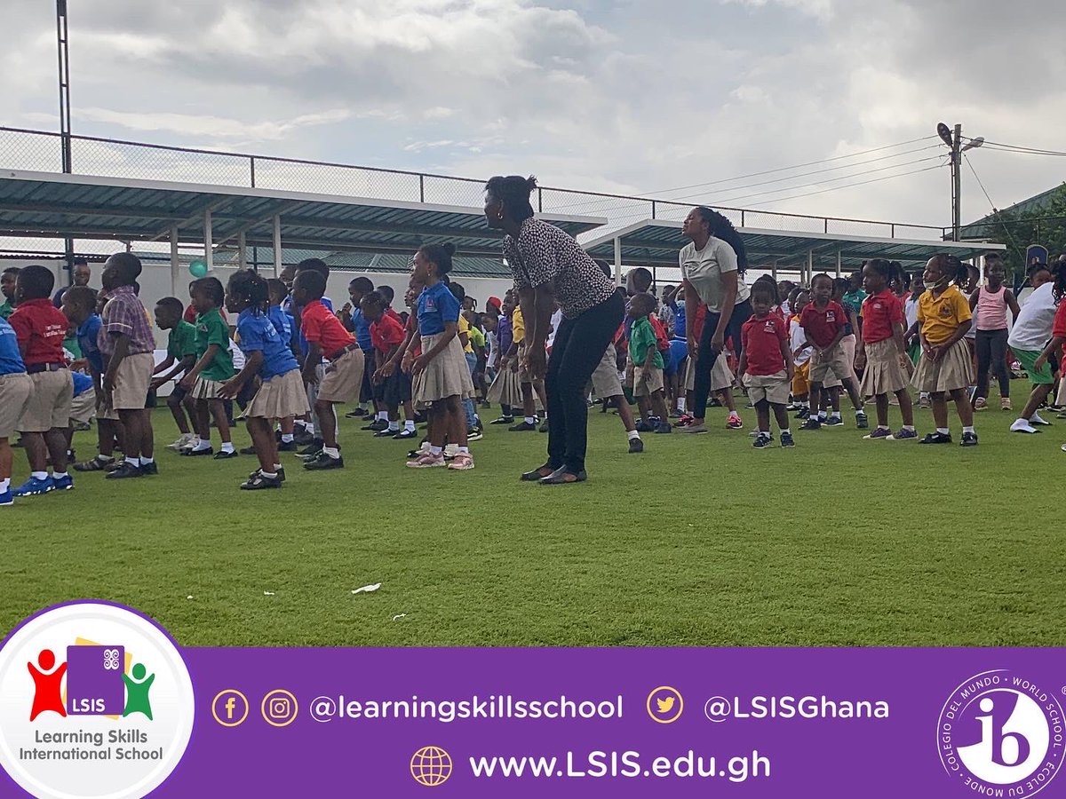 LSISGhana's tweet photo. Today our year 2 learners led the entire community in an aerobic session as part of their summative assessment on healthy living . 

Can you spot our assistant instructor🤭🤭

#aerobics #school #healthylifestyle #exercise #happy #assessment https://t.co/ZXsOJJKze4