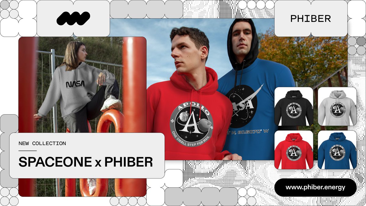 We are so EXCITED to announce that a 🔥 collection with @SPACEONEIndustries just launched 🚀 for EU customers. #SPACEONExPHIBER
 
Get your #digitalfashion on the PHIBER app or your #phygital item in the PHIBER shop📱!
linktr.ee/phiber.energy