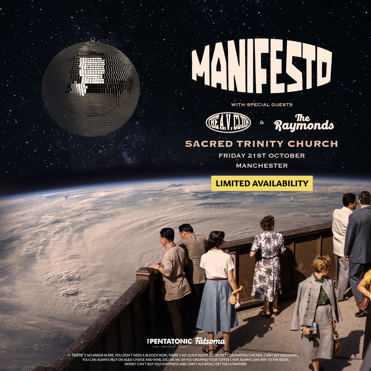 🔴 SUPPORTS ANNOUNCED 🔴
Delighted have <a href="/THEAVCLUBBAND/">THE A.V. CLUB</a> and <a href="/theraymonds1/">The Raymonds</a> supporting <a href="/ManifestoUK_/">MANIFESTO</a> at their intimate headline at <a href="/sacredsalford/">Sacred Trinity Church</a> next week.

Final tickets available from our website