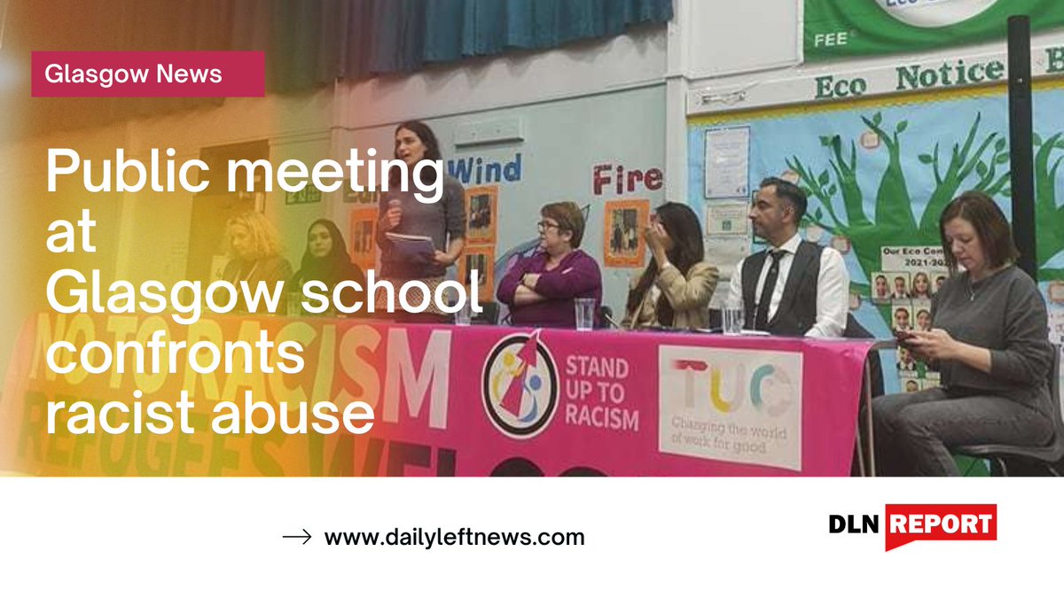Menabde2000's tweet photo. Around 100 anti-racists rallied at a #Glasgow primary school on Wednesday where staff and #students had faced a torrent of #racist abuse.
Learn more:
⏬️
https://t.co/vG0O3x09XW

#DailyLeftNews #racism #dailylife https://t.co/WylKPE1HGz