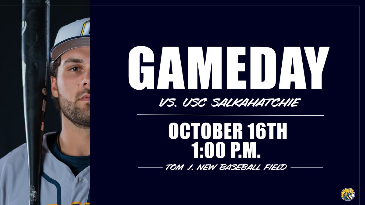 CokerU_Baseball's tweet photo. Back in action on Sunday!

🕒 1:00 P.M.
📍Tom J. Field 
🆚 USC Salkahatchie
#GoCoker #GoCobras https://t.co/c27BmC97v8