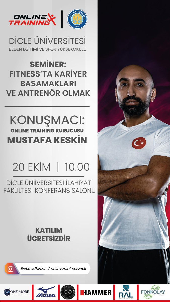 besyodicleuni's tweet photo. SEMİNER: FITNESS’TA KARİYER BASAMAKLARI VE ANTRENÖR OLMAK

Konuşmacı: Online Training Kurucusu Mustafa KESKİN

20 Ekim Perşembe
Saat: 10:00
@ptmstfkeskin https://t.co/geQxAdDQAT